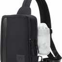 MYHOZEE Sling Bag Crossbody Backpack Purse - 2 in 1 Nylon Cross Body Bag Diaper with Wipes Pouch, Water Bottle Pocket (Black)