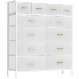 VASICAR 12 Drawers Dresser for Bedroom, Compact Chest of Drawers, 11.8"D x 31.5"W x 37.2"H
