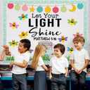 Kosiz 96 Pcs Let Your Light Shine Church Bulletin Board Religious Christian Classroom Bulletin Board Wall Decor Firefly Jar Cutouts for Sunday School Classroom Supplies Wall Decor