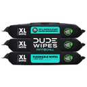 DUDE Wipes - Flushable Wipes - 3 Pack, 144 Wipes - Mint Chill Extra-Large Adult Wet Wipes - Vitamin-E, Aloe, Eucalyptus & Tea Tree Oils - Septic and Sewer Safe