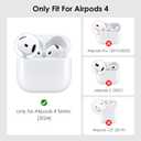 (with Safety Lock) Clear Case Compatible with Cute Apple Airpods 4 Cases 2024 Women, VISOOM Soft TPU Transparency Air pods 4 Gen Cases iPods 4 Earbuds Case Girl Bling Keychain for Airpod iPod 4th Gen, Pink