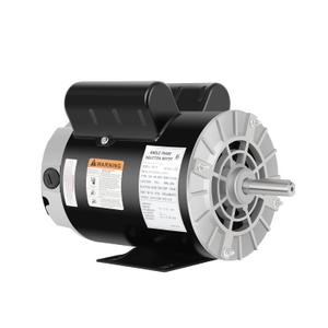 5 HP SPL Air Compressor Motor, 3450 RPM Electric Motor, 230V 15.0A Single Phase, 56 Frame 5/8" Keyed Shaft 60 Hz, Commercial-Duty CCW Rotation, 1.88" Shaft Length for Air Compressors