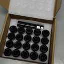 Gasupply 1/2 20 Lug Nuts Black Spline, 1/2-20 Closed End Acorn Tuner Lug Nuts 2 Inch (50mm) Tall Conical Seat 60 Degree for Aftermarket Wheels, 20 Pack+ 1 Lug Nut Lock Key Socket