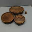 3PCS Wooden Display Risers for Display, Wood Riser Display Pedestal Stand for Home Décor (Rustic Brown, 8,6,5'')