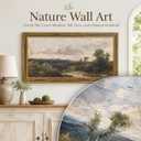 Framed Large Vintage Farmhouse Country Nature Landscape Wall Art 24×48in
