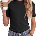 Oakgarden Girl T Shirts Kids Crewneck Top Tween Slim Fit Comfy Cute Blouse Basic Tees 5-14 Years Summer Clothes