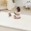 1.5" Thick Baby Play Mat for Floor Tummy Time, 59"x 79" Pro Soft Baby Activity Playmats Playroom, Easy Care with Non-Slip Safe for Infant Toddler Kids Crawling(Cream)