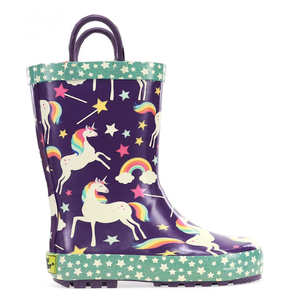 Western Chief Kids Unicorn Dreams Rain Boot, Purple, 8