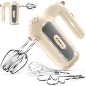 Hand Mixer Electric, 5-Speed Small Handheld Mixer, 1* Whisk, 2* (Dough Hooks & Beaters), Food Blender, Kitchen Blender for Baking, Cream, Cookies, 304 Dishwasher Safe