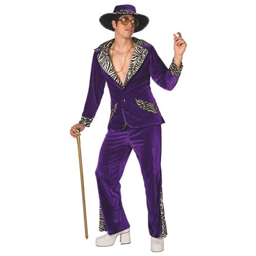 Morph Purple Pimp Costume, 70s Pimp Outfits For Men, Mens 70s Costume, Halloween Costumes For Men, Halloween Costumes Adult, XL