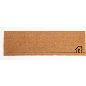 Fab Habitat Modern Non Slip Doormat - Durable, Thin - Natural Coir & Rubber - Entryway, Double Door, Porch, Patio - Home View Natural (18" x 60" Non-Slip)