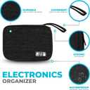 3 x Electronics Charger Organizer - Travel Cable Case for Cords, Chargers, and Tech Accessories (Black)