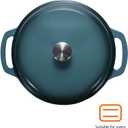 Amazon Basics Enameled Cast Iron Dutch Oven Pot with Lid, Oven Safe, Heavy-Duty, Dual Handles for Braising, Stews, Roasting, Round, 6-Quart, Gray
