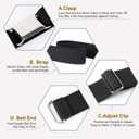 JASGOOD Kids Toddler Belt Elastic Stretch Adjustable Belt for Boys and Girls with Silver Square Buckle 2 Pack (Suit for pants size below 26'', Z-black+black+grey+blue)