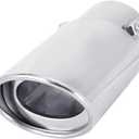 Dsycar Adjustable 1.75-2.75 Inch Inlet Exhaust Tips, 3.5" Oval Outlet, Stainless Steel Exhaust Pipe Tips for 1.75"/2"/2.25"/2.5"/2.75" Outside Diameter Tailpipe (Large Straight)
