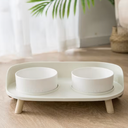 Elevated Ceramic Dog Bowl Set  Double Dog Feeding Bowls with Stand Splash Proof  Raised Dishes for Food and Water  Ideal for Small to Medium Dogs  2 x 850 ml  28.74 oz