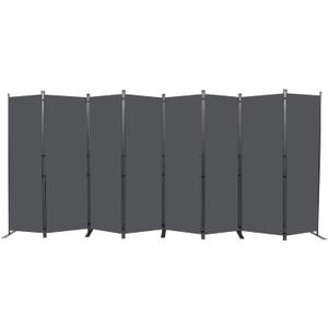 Room Divider, 8 Panel Folding Privacy Screens with Wider Support Feet, 6 Ft Portable Room Partition for Room Separator, 176" W X 71" H, Grey