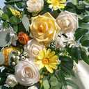 Artificial Wedding Arch Flowers Kit(Pack of 2) for Wedding Arch, Bridal Shower, Ceremony and Reception Backdrop Decoration (Gentle Creamy Yellow)