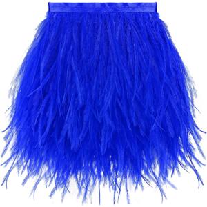 Soarer Blue Ostrich Feather Trim - 2Yards 5-7inch Feathers Fringe for DIY Sewing Clothing, Jewelry, Latin Dress, WeddingHome Party(Royal Blue)