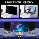 [2 Pack 21.5 Inch Magnetic Hanging Computer Privacy Screen for 16:9 Widescreen Monitor, Eye Protection Anti Glare Blue Light Filter, Removable Reusable 21.5in Anti Spy Security Protector Film