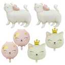 2 Pcs Cat Foil Balloons Giant Cute Pet Cat Balloons Crown Kitty Cat Head Balloons Animal Balloon for Girls Boy Baby Shower Birthday Kitten Theme Birthday Party Decorations