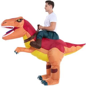 HSCTEK Adult Inflatable Ride on Dinosaur Costume, T-rex, Velociraptor, Triceratops, Pteranodon (Large)