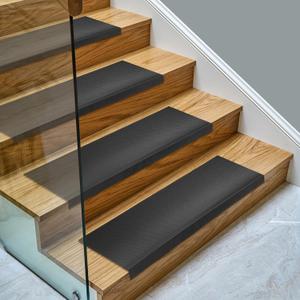 Ottomanson Outdoor Bullnose Stair Treads – Dots Heavy-Duty Non Slip Stair Mats – Strong Grip for Concrete, Brick & Textured Steps – Requires Fastening on Wooden & RV Steps, Pack of 5
