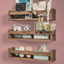 NATURE SUPPLIES Set of 3, 16.4". Nursery Book Shelves, Solid Wood for Books, Toys, Decor, Wall Bookshelf for Kids Bedroom, Floating Shelf, Stylish and Functional Storage Solution