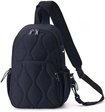 Wandering Nature Sling Bag for Women Lightweight Quilted Crossbody Bag Fits for 11" Tablet with Breathable Back Panel Anti Theft Pocket Padded Strap USB Charge Port, Ideal for Travel, Daily Use