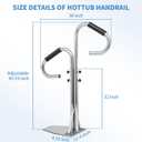 Two-Way Stainless Steel Hot Tub Handrail with 360 Handrail Rotation, Waterproof Sponge Handle, Upgraded Detachable Base, Adjustable Height 43-53In, 600-pound SPA Side Handrails for Indoor&Outdoor