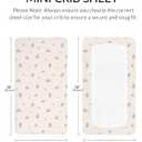 Mini Crib Sheets for Baby Boy Girl 2 Pack, Neutral Mini Crib Mattress Sheet 24" x 38", Muslin Nursery Bedding Soft and Breathable Comfort (Vintage Blossom & Pink)