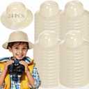 24 Packs Safari Party Hats, Plastic Jungle Theme Helmet for Kids, Animals Explorer Dress Up Pith, Adventure Themed Party Costume for Halloween Christmas Birthday