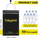 50 PCS Disposable Car Trash Bags Hanging, Leak-proof, Odor Seal. 2 Gallon Car Garbage Bags, Big Capacity. Independent of Car Trash Can, Easy Stick-On Car trash Bin for Car, SUV, Truck, Stroller. Black (50 Count (Pack of 1))