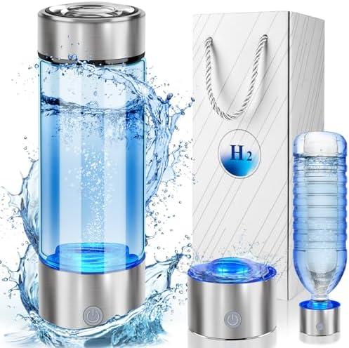2025 New Hydrogen Water Bottle, Hydrogen Water Bottle Generator, 3-Min Rapid Electrolysis, 2000+ PPB Hydrogen Water, 450ml Portable Hydrogen Water Generator for Office, Daily Drinking and Gifts