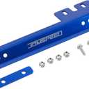 JDMSPEED Universal Blue Front Bumper License Plate Mount Bracket Relocator Holder Bar