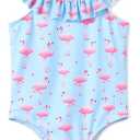 Dvenki Girls One Piece Cute Flamingo Beach Swimsuit Bathing Suit Kid Size 8