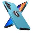 JAME for Samsung Galaxy S25 FE Case, Dual Layer Military Grade Shockproof Cover with Metal Ring Holder Stand Kickstand, Slim Fit Protective Phone Case for Galaxy S25 FE Case 6.7", Sierra Blue