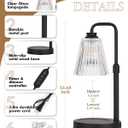 Candle Warmer Lamp with Timer Dimmable Crystal Vertical Stripe,Mothers Day Birthday Gifts for Women Mom, Adjustable Candle Warmer with 2 Bulbs, Black Candle Lamp for Jar Scented Candles, Home Decor