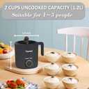 TOPWIT Rice Cooker Small, Mini Rice Cooker 2 Cups Uncooked, 1.2L Portable Rice Maker with Non-stick Coating, BPA Free, One Touch & Keep Warm Function, Grey
