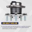KUSATEC 512332 Rear 2PCS Wheel Bearing and Hub Assembly Compatible with Chrysler 200 2011-2014/Sebring 2007-2010;Dodge Avenger 2008-2014/Caliber 2007-2012;Jeep Compass Patriot 2007-2017, 5 Lug w/ABS