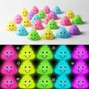 Leyndo 30 Pcs Luminous Small Poop Figures Bulk Glow in The Dark Fake Poop Toys for Prank Hide and Seek Goodie Bags Stuffers Party Favors Prizes Interactive Gag Gifts