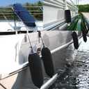 Boat Fender Covers 8" x 22"/10" x 26"/ 6" x 18" Fender Covers Marine Boat Bumper Sleeves for Twin Eye & Center Rope Tube Style Fenders, Black & Navy Blue, 3-Pack, Polyester (Boat Fender Not Included)