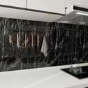 Black Glossy Marble Contact Paper 23.6"X472.4" Peel and Stick Wallpaper