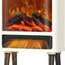 Fireplace Space Heater for Indoor Use, 1500W Freestanding Electric Heater with Realistic 3D LED Flame, 3 Modes, Overheating & Tip-Over Protection, Small Portable Heater for Bedroom Room Office, White
