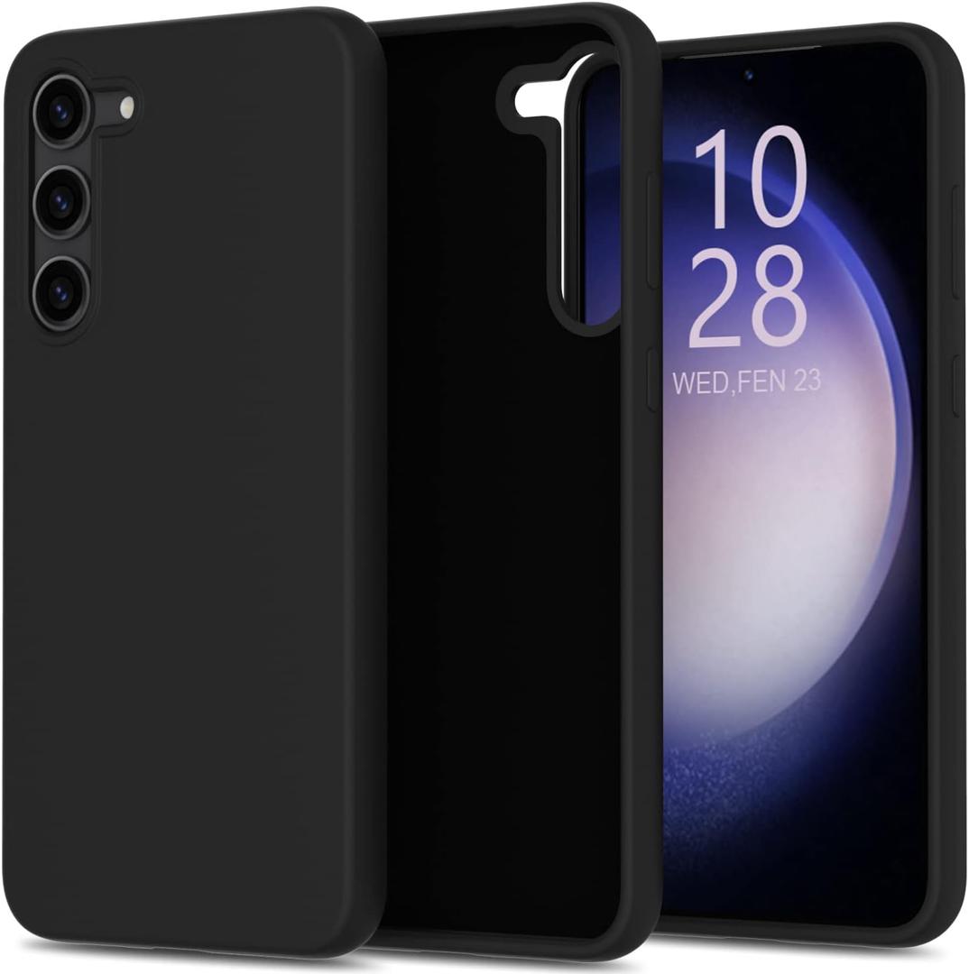 bemal for Samsung Galaxy S25 Case - Smooth Silky Liquid Silicone - Slim Fit Soft Microfiber Lining - Designed for Women and Girls - Shockproof Protective Phone Cover 6.1"- Black