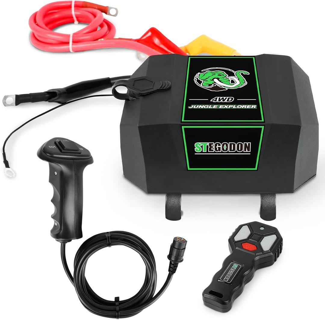 Winch Control Box for 80000lbs to 13000lbs, Electric Winch Controller Winch Control Box with Wireless Remote Controller Wired Remote Controller