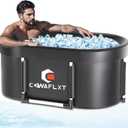 XL Ice Bath Tub,133 GAL Large Portable Cold Plunge Tub with Cover, Cold Water Therapy Recovery at Home Gyms Outdoor Use,Extra Ice Massage Balls Include,46"L x 22"W x 23"H