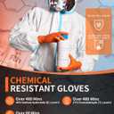 PACIFIC PPE 8 Mil Heavy-Duty Strength Nitrile Gloves, Chemical Resistant, Diamond Texture Industrial Disposable Gloves, Orange, 100PCs, XX-Large