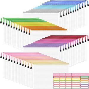 48pcs Zipper Pouches for Organizing, A4 Waterproof Bags, Plastic Mesh Zipper Bags, Storage Bags for Toys, Document Bag, Classroom Organization, Mesh Bag Organizing Pouches