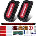 6" Inch Oval Led Trailer Tail Lights Kit w/Mounting Brackets Tail Lights Backup Reverse 4Amber 2Red Mini Marker Lights 13.8" Red Led 3RD Brake Identification Trailer Light Bar